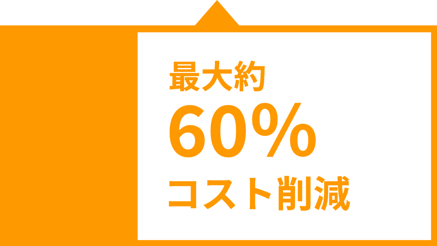 コスト60％カット